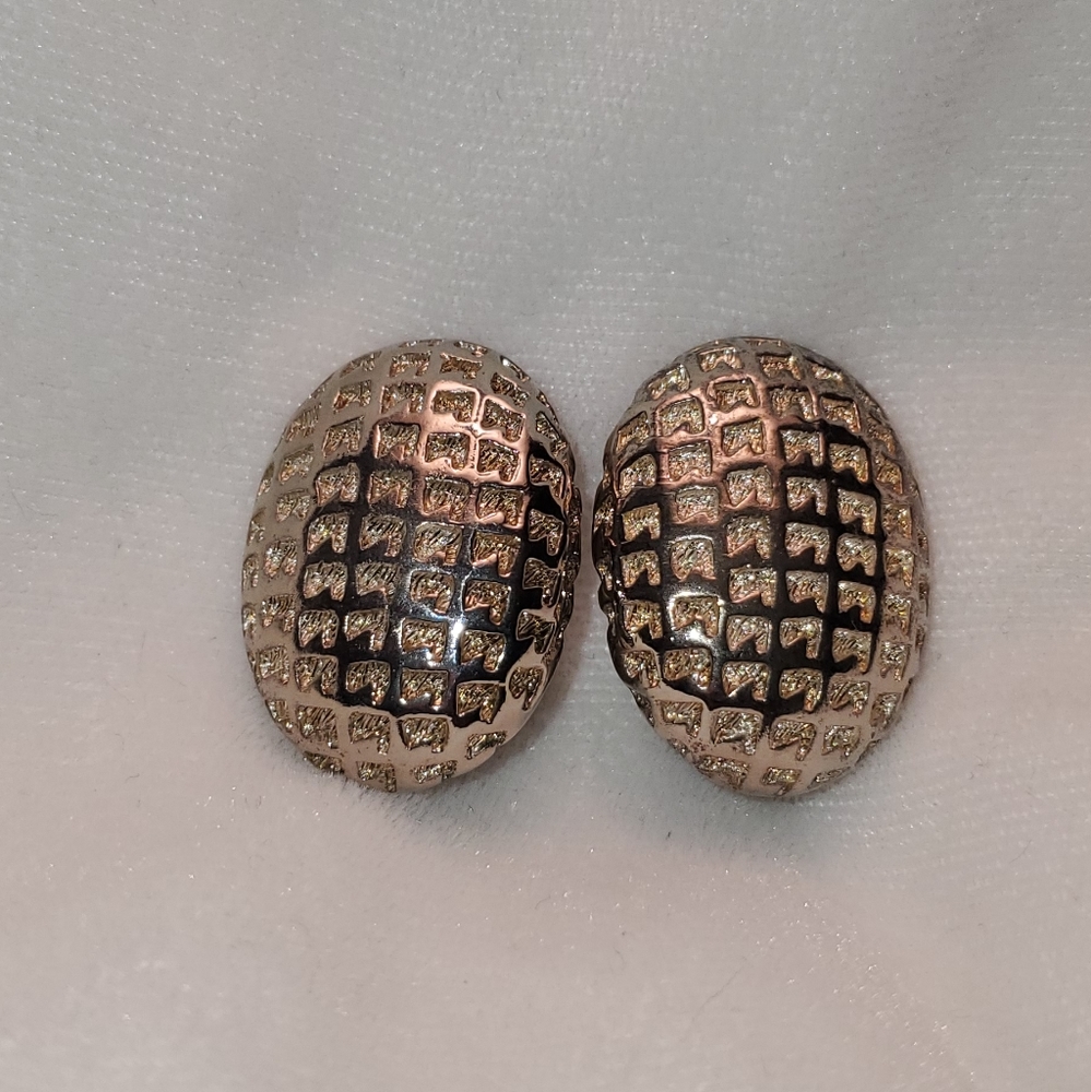 Oval shaped clip-on earrings